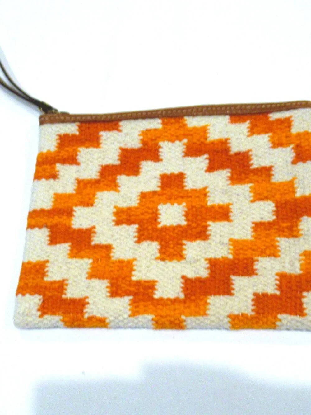 Patricia Nash orange and white wristlet